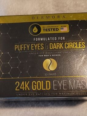 NWT-Dermora 24K Gold Eye Masks for Puffy Eyes & Dark Circles